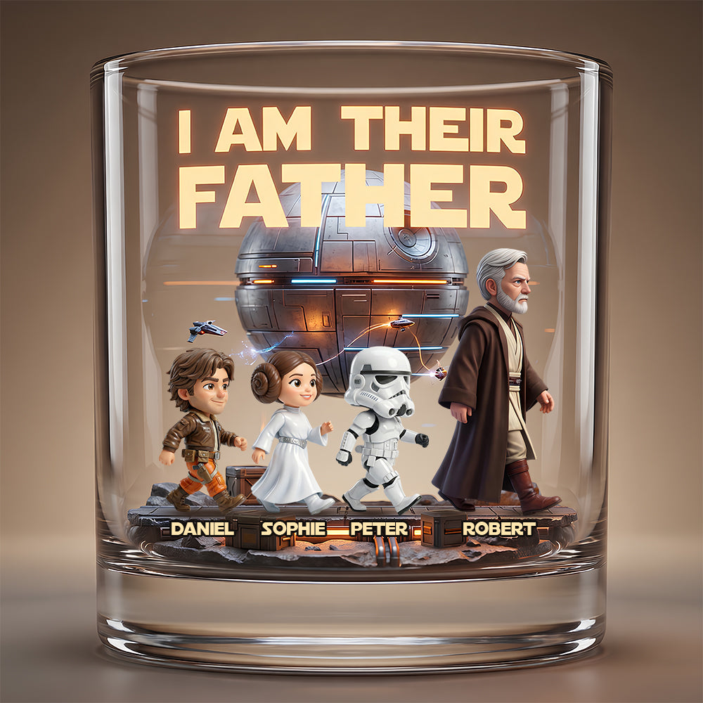 Cosmic Dad and Kids Round Glass - Personalized Gifts For Dad 02nadt250426-Homacus