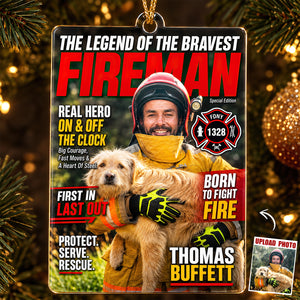Custom Photo Firefighter Ornament - Personalized Christmas Gifts 04hudt260826