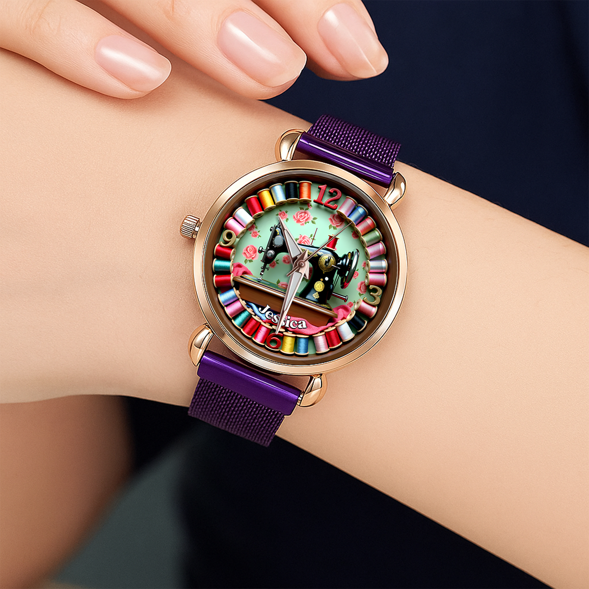 Sewing Machine Mesh Strap Watch - Personalized Gift For Sewing Lovers 03HULU250725-Homacus