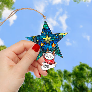 Personalized Gifts For Cat Lovers, Funny Naughty Cat Hanging On Christmas Star 04QHQN250924-Homacus