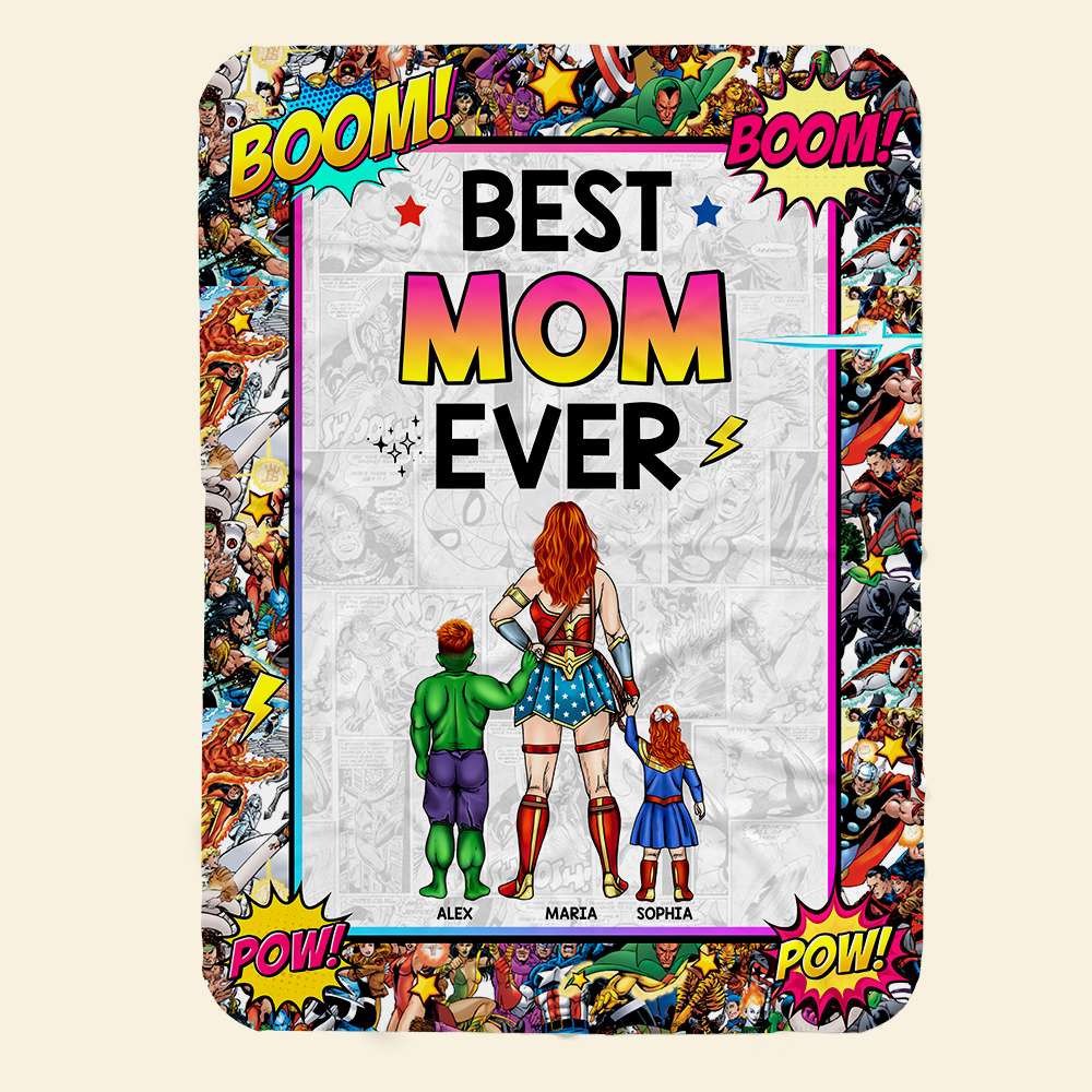 Personalized Gifts For Mom Blanket Best Super Mom Ever 04ACDT180325PA-Homacus
