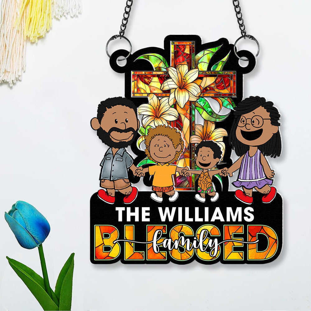 Personalized Gifts For Christian Family Suncatcher Ornament 01kaqn100125hh-Homacus