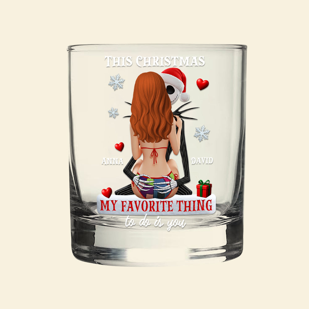 Personalized Christmas Gifts For Drinking Lover Couple Glass 04natn100925 You're My Favorite-Homacus