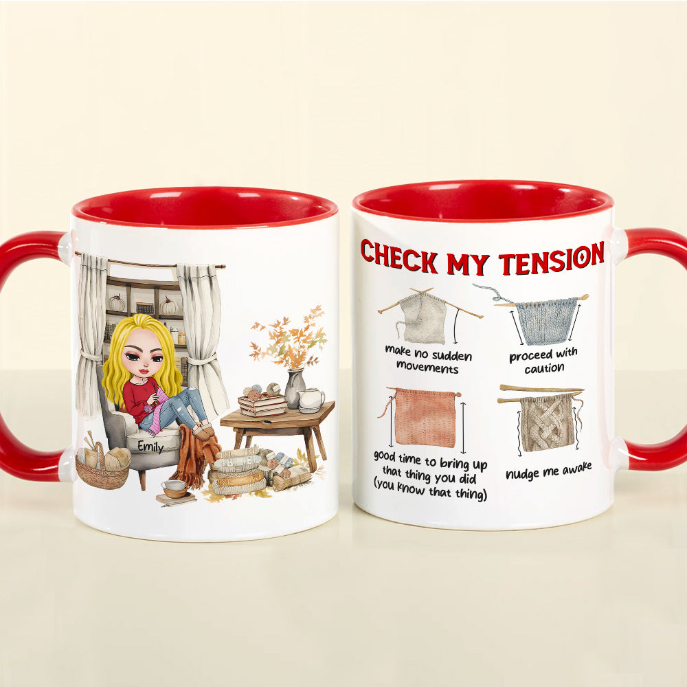 Personalized Gifts For Knitting Lover Accent Mug Women Sitting Knitting Check Tension 04XQMH020824HH-Homacus