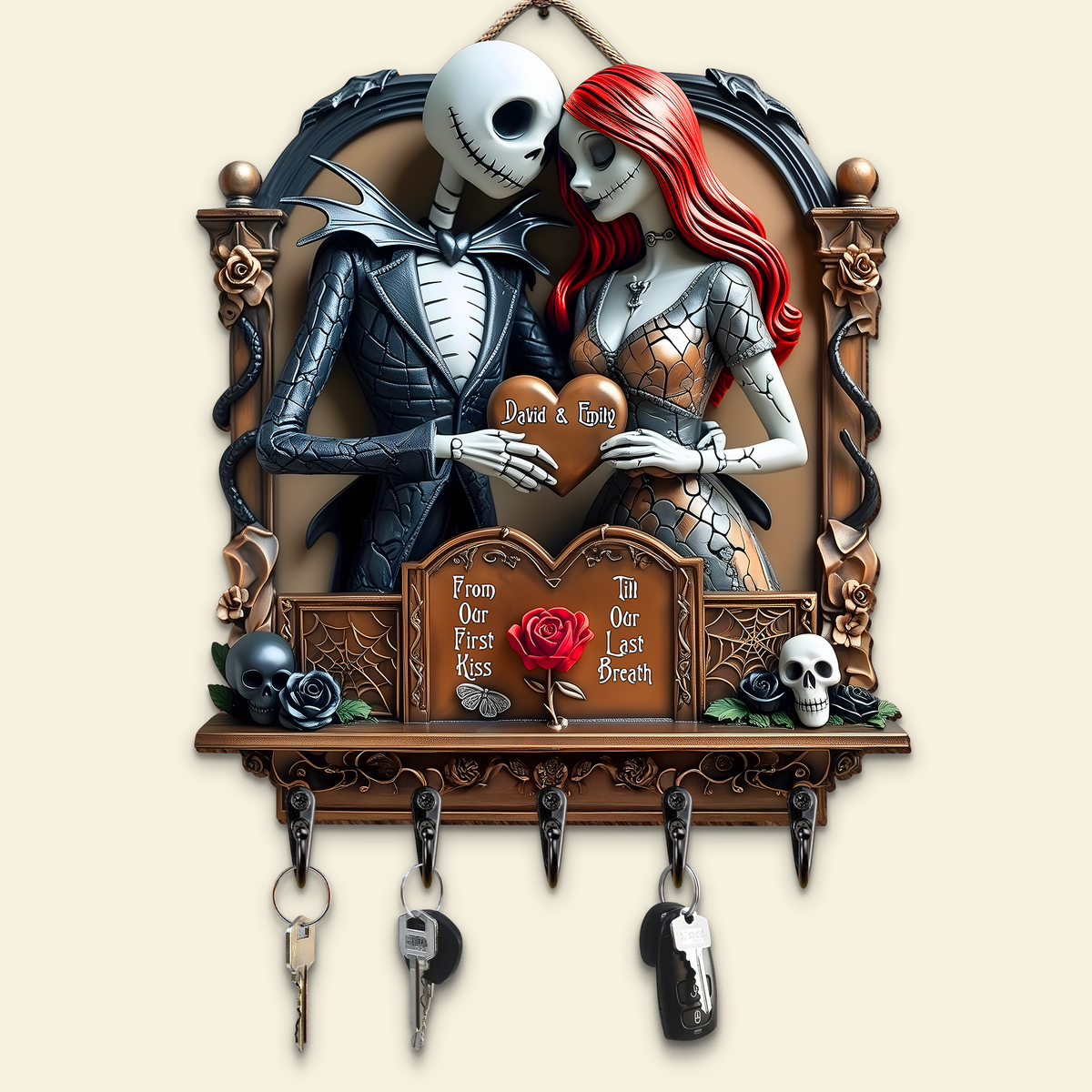 Couple Wood Key Hanger - Personalized Gifts For Couple 03tgpu290525-Homacus