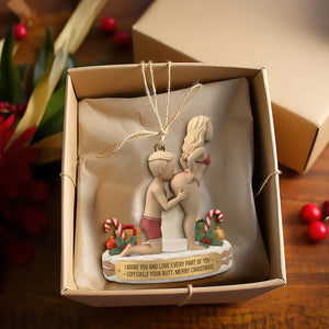 Naughty Couple Ornament - Personalized Gift For Couple Christmas Wooden Ornament 04OHLU241125-Homacus