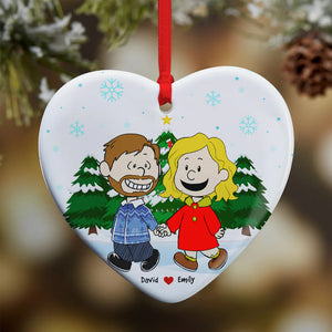 Personalized Gifts For Couple Ceramic Ornament 05acqn071124 Walking Hand In Hand-Homacus