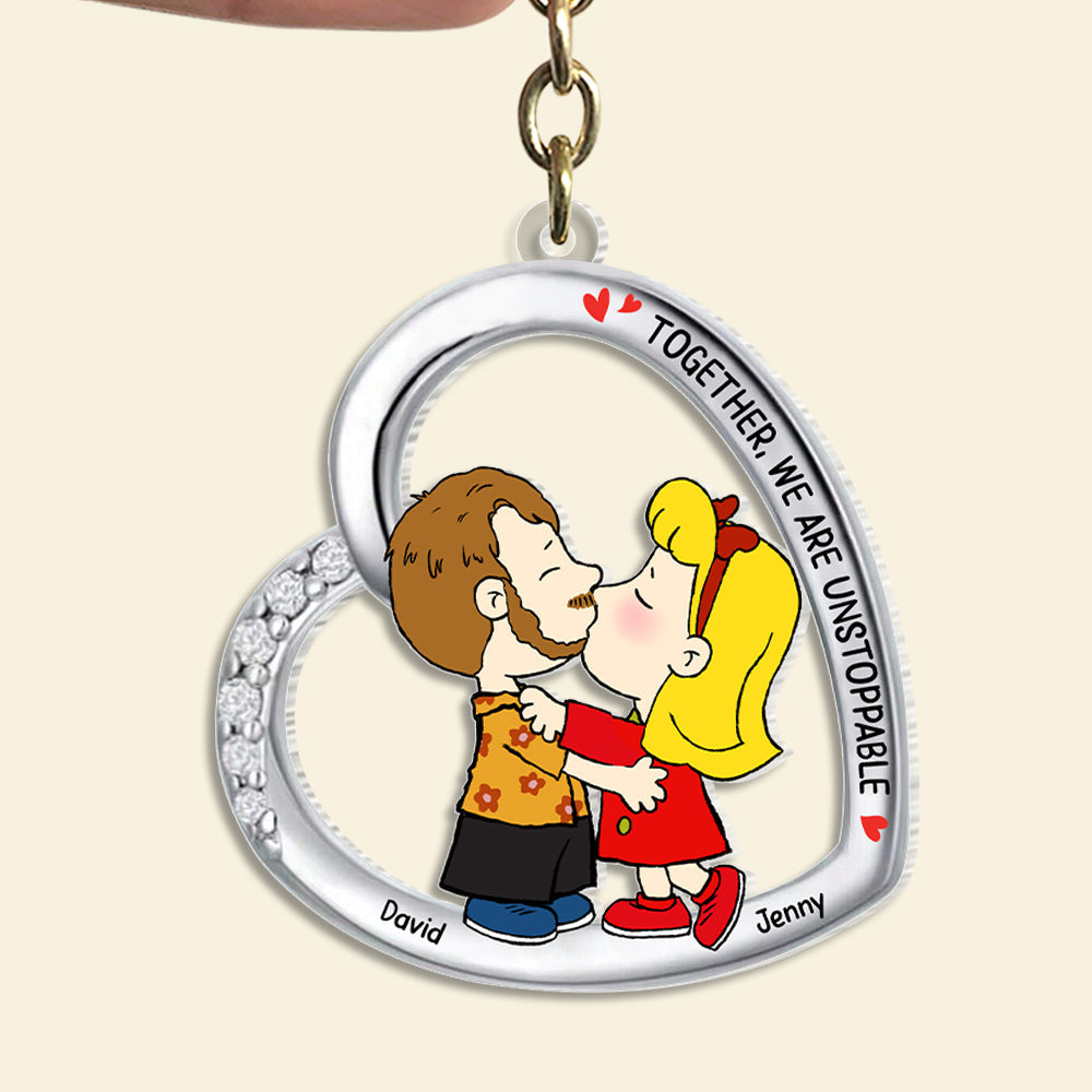 Personalized Gifts For Couple Keychain 02ohtn060125hg Together We're Unstoppable-Homacus