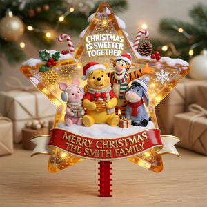 Christmas Is Sweeter Together Tree Topper - Personalized Christmas Gifts For Family 06pgdt050826