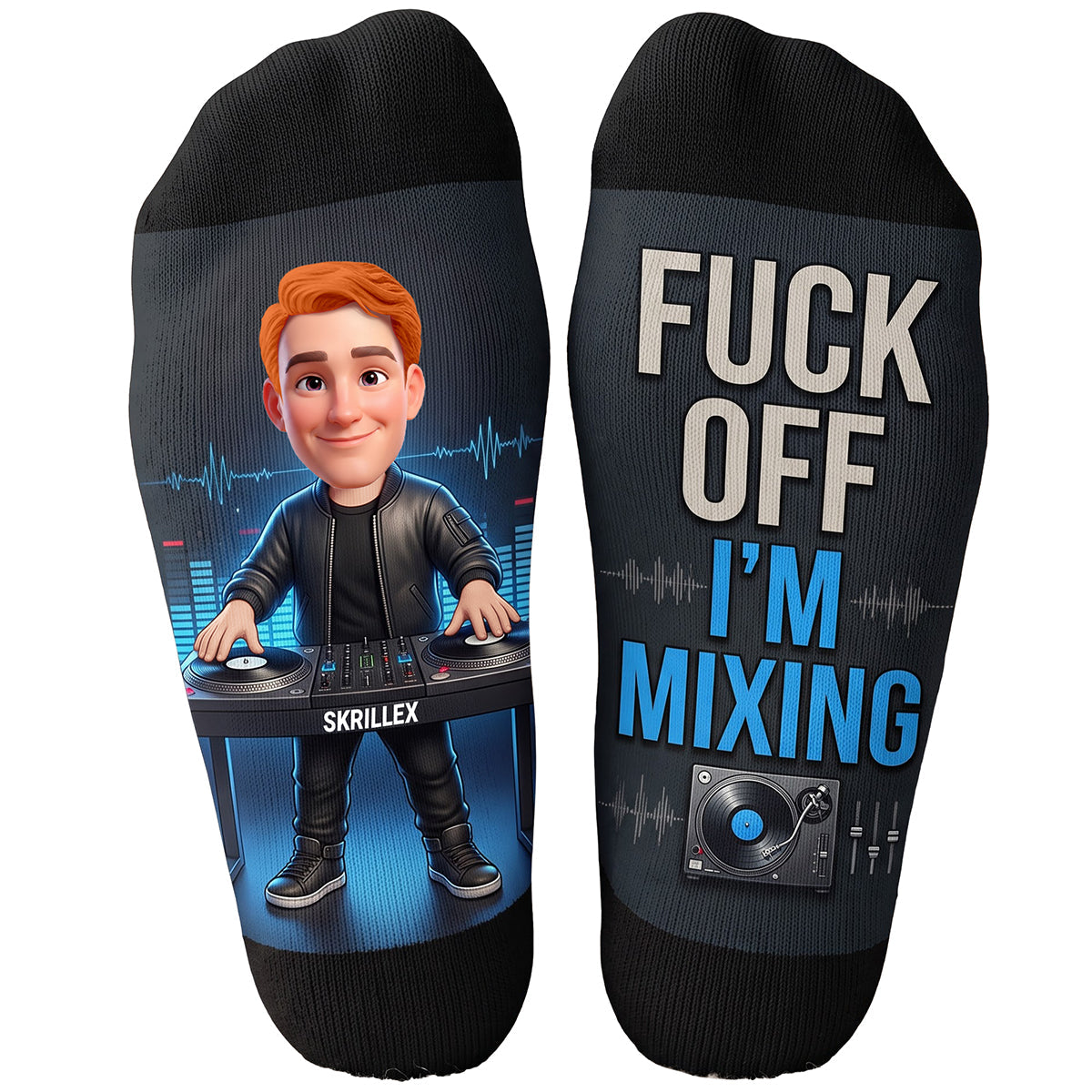 DJ Mixing Beats Middle Tube Socks - Personalized Gift For Music Lovers 03NATA230926-Homacus