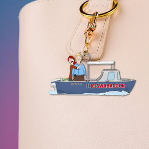 Personalized Gifts For Couple Keychain, Happy Trip On Motorboat 03qhtn070225hg-Homacus