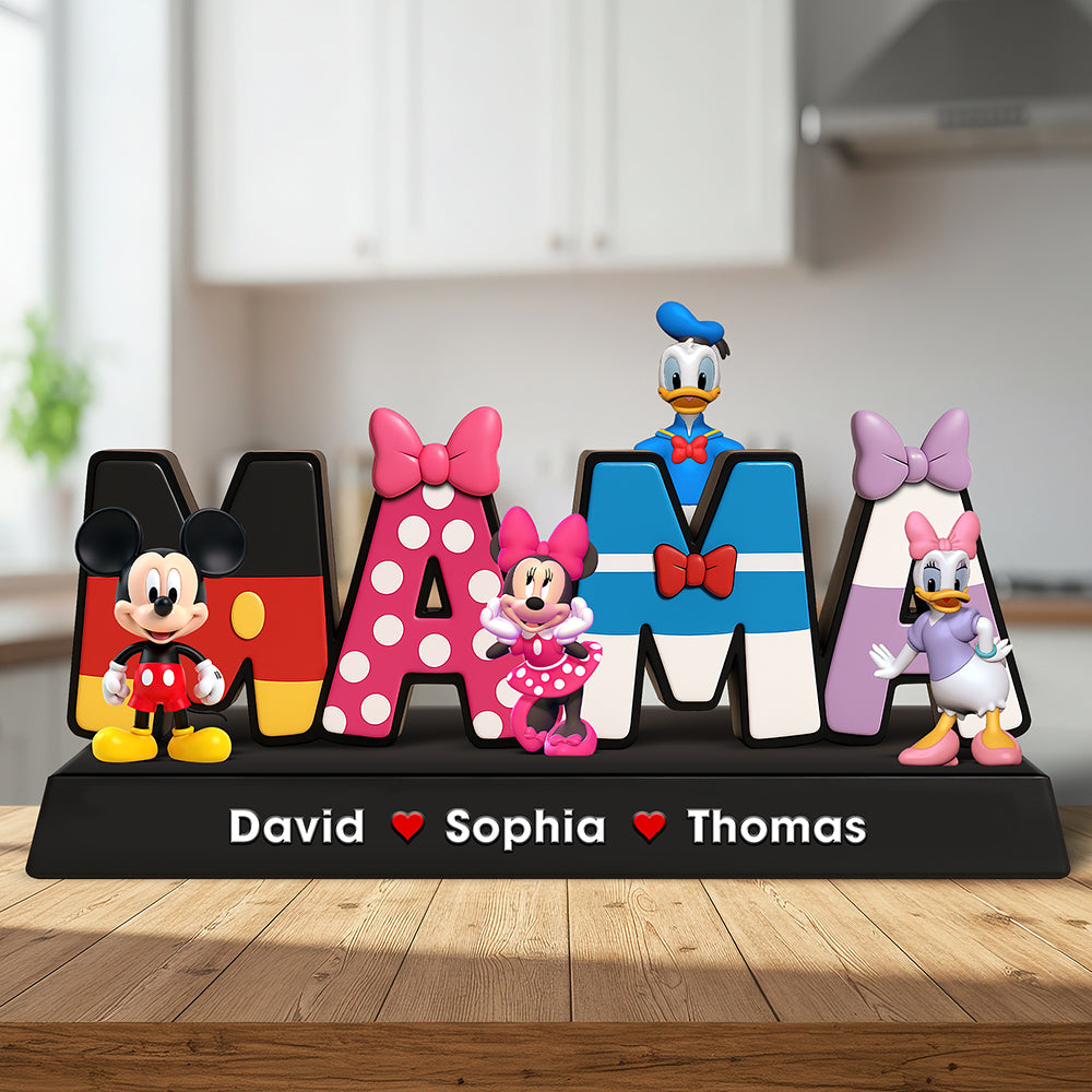 Personalized Gifts For Mom Acrylic Plaque, Mama Cartoon 01NAQN100425-Homacus