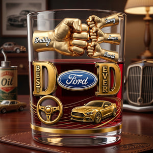 Muscle Car Dad Round Glass - Personalized Gift For Dads 03NATN220526-Homacus