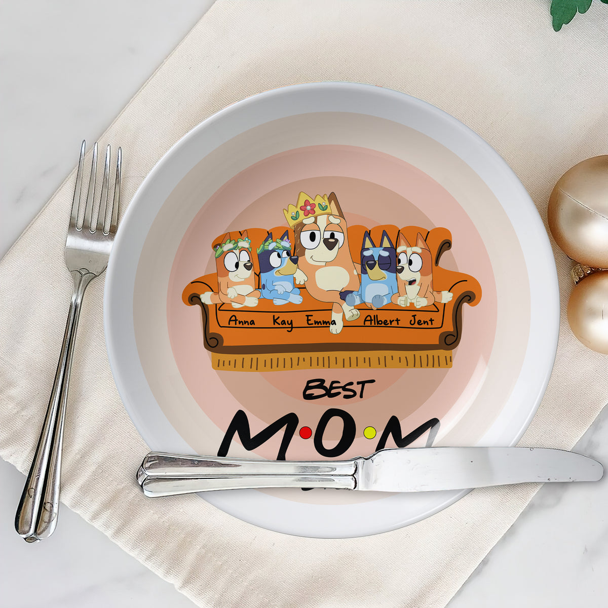 Personalized Gifts For Mom Ceramic Round Plate 04OHLU080325-Homacus