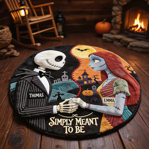 Spooky Couple Round Mat - Personalized Halloween Gifts For Couples 08hadt050826
