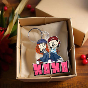 Personalized Gifts For Couples Keychain Y2K Style Cartoon Couple 04XQLU040125HG-Homacus