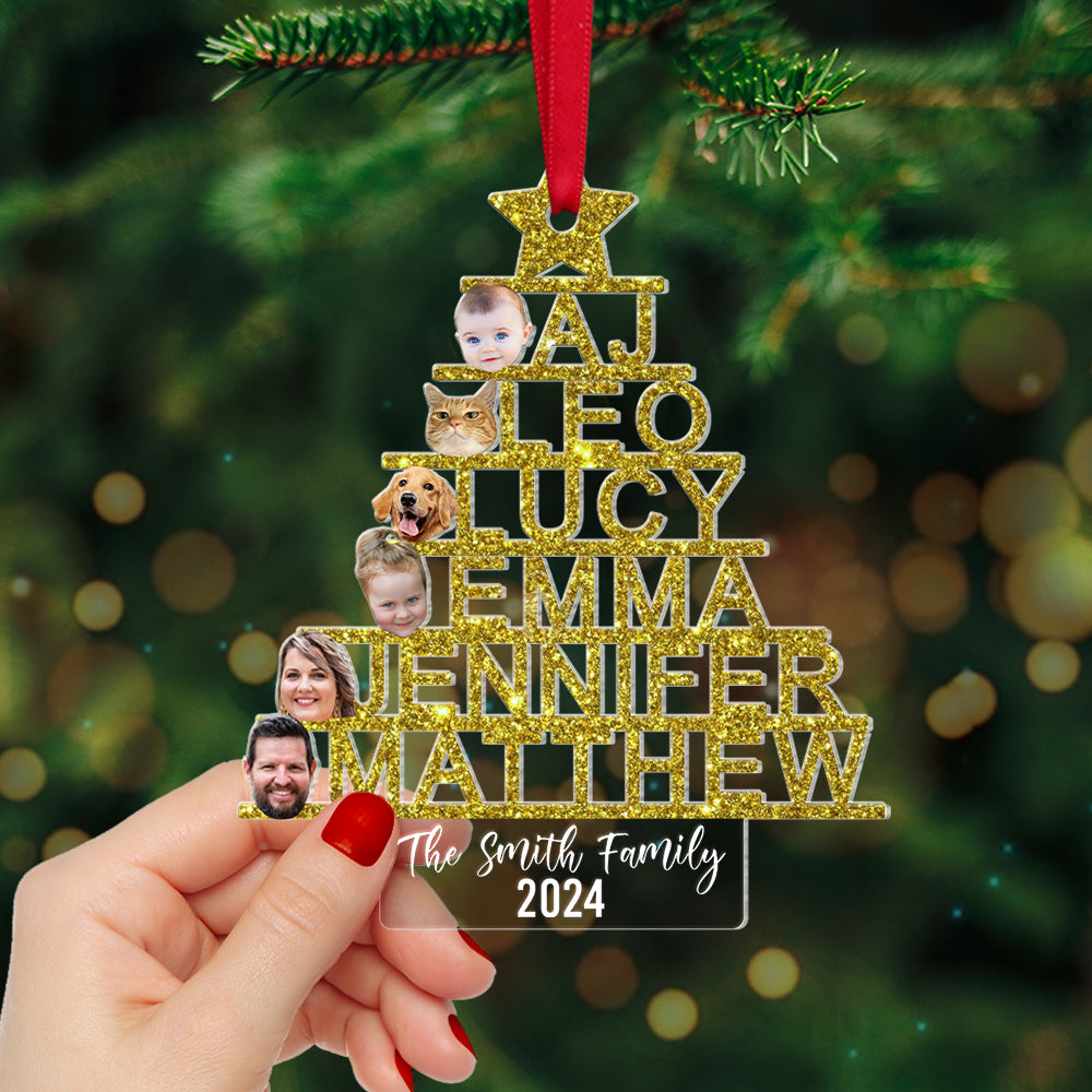 Custom Photo Gifts For Family Names Christmas Tree Ornament 03qhtn081024-Homacus
