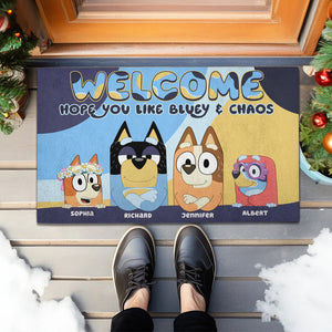 Personalized Gifts For Family Doormat, Cartoon Dog Family 02naqn090824-Homacus