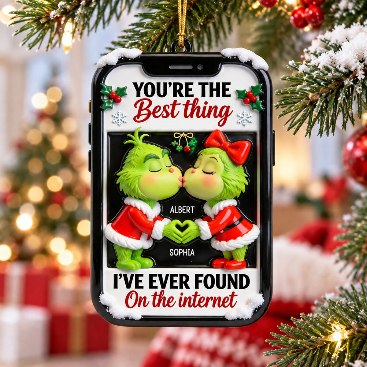 Adorable Couple Christmas Ornament - Personalized Gifts For Couple 04toqn150926-Homacus