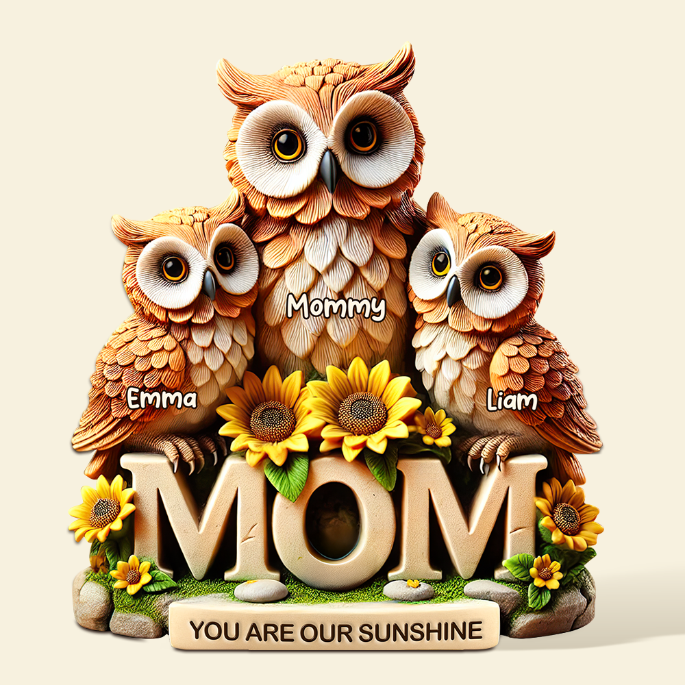 Owl Mom Plaque - Personalized Gift For Mom 02HUPU190425-Homacus