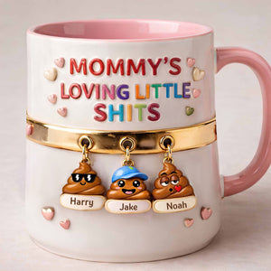 Mom’s Funny Little Squad Accent Mug - Personalized Mother's Day Gifts 04HUDT090426-Homacus