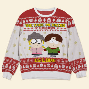 Personalized Gifts For Couple Knitted Ugly Sweater 04tgtn251024hg The True Meaning Of Christmas-Homacus