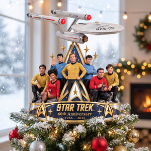 60th Anniversary Tree Topper - Personalized Gifts For Anniversary Acrylic Christmas Tree Topper 04NAQN090926-Homacus