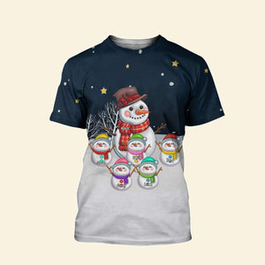 Personalized Gifts For Grandma 3D Shirt, Snowman Grandkids 01NAPU060824-Homacus