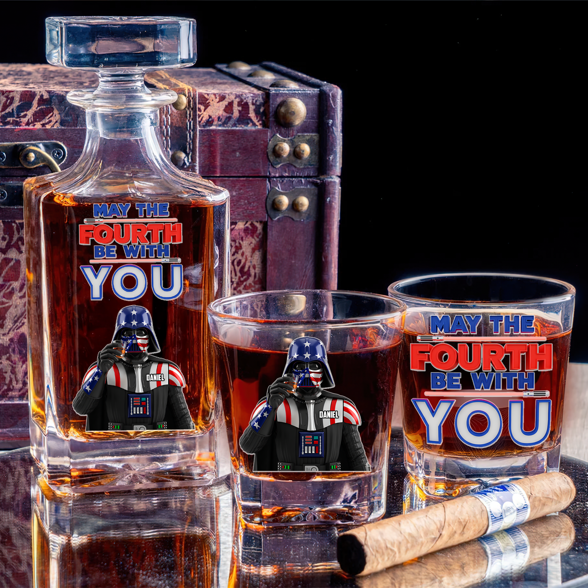 Independence Day Decanter Set - Personalized Gift For Americans 04OHLU100625-Homacus