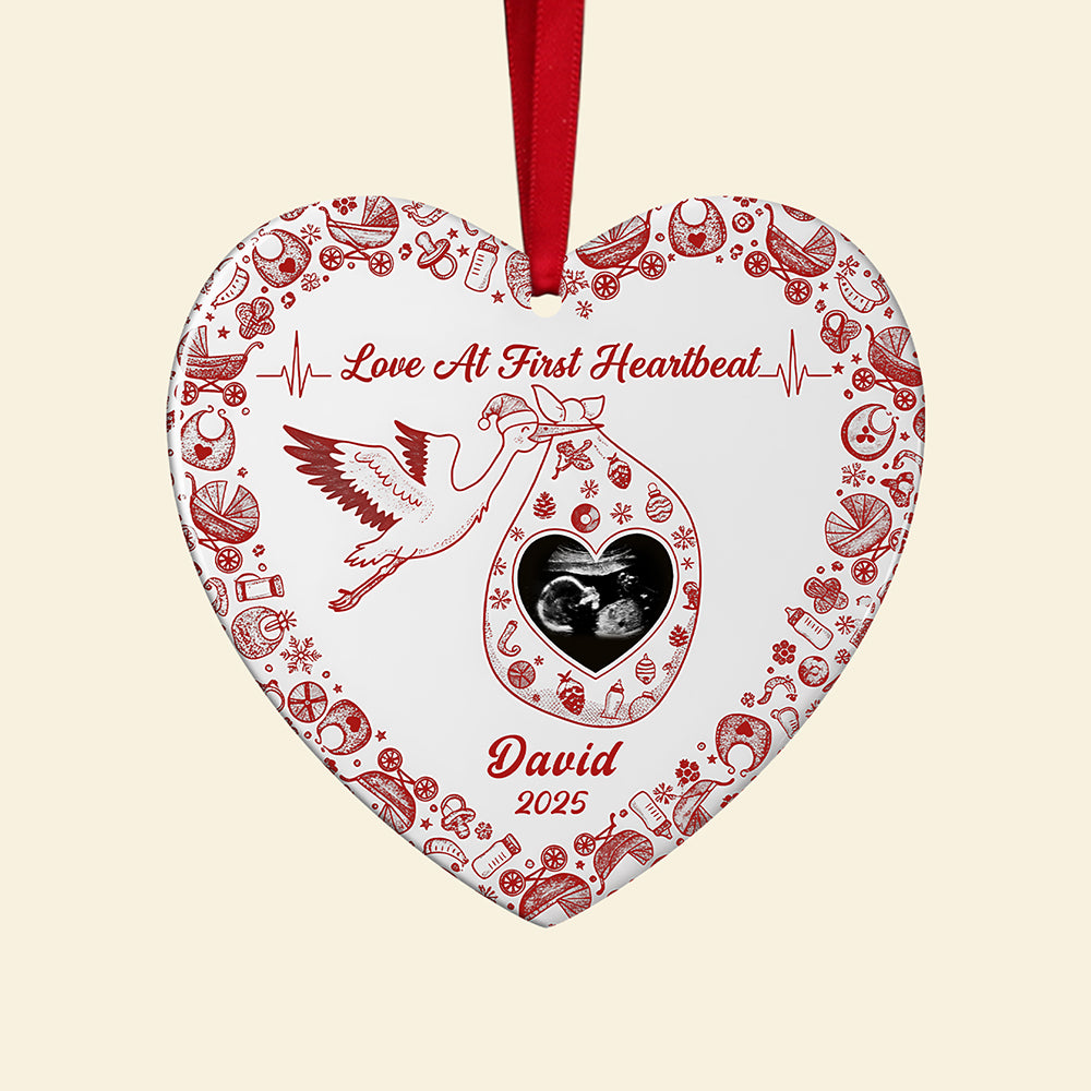 Personalized Christmas Gifts For Pregnant Women Heart Ceramic Ornament 03kita170925-Homacus