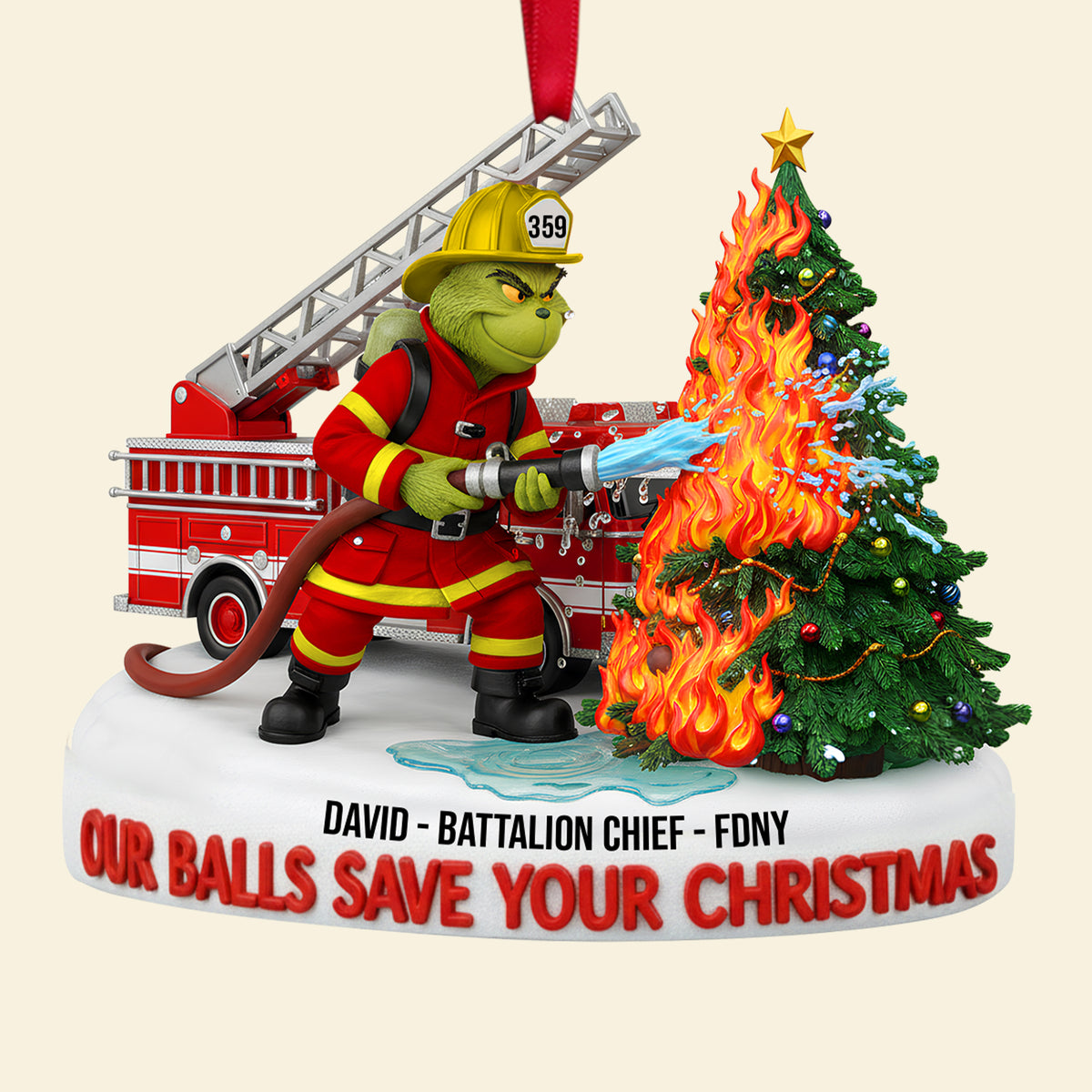 Personalized Gifts For Christmas, Firefighter Acrylic Ornament 02qhtn120925-Homacus