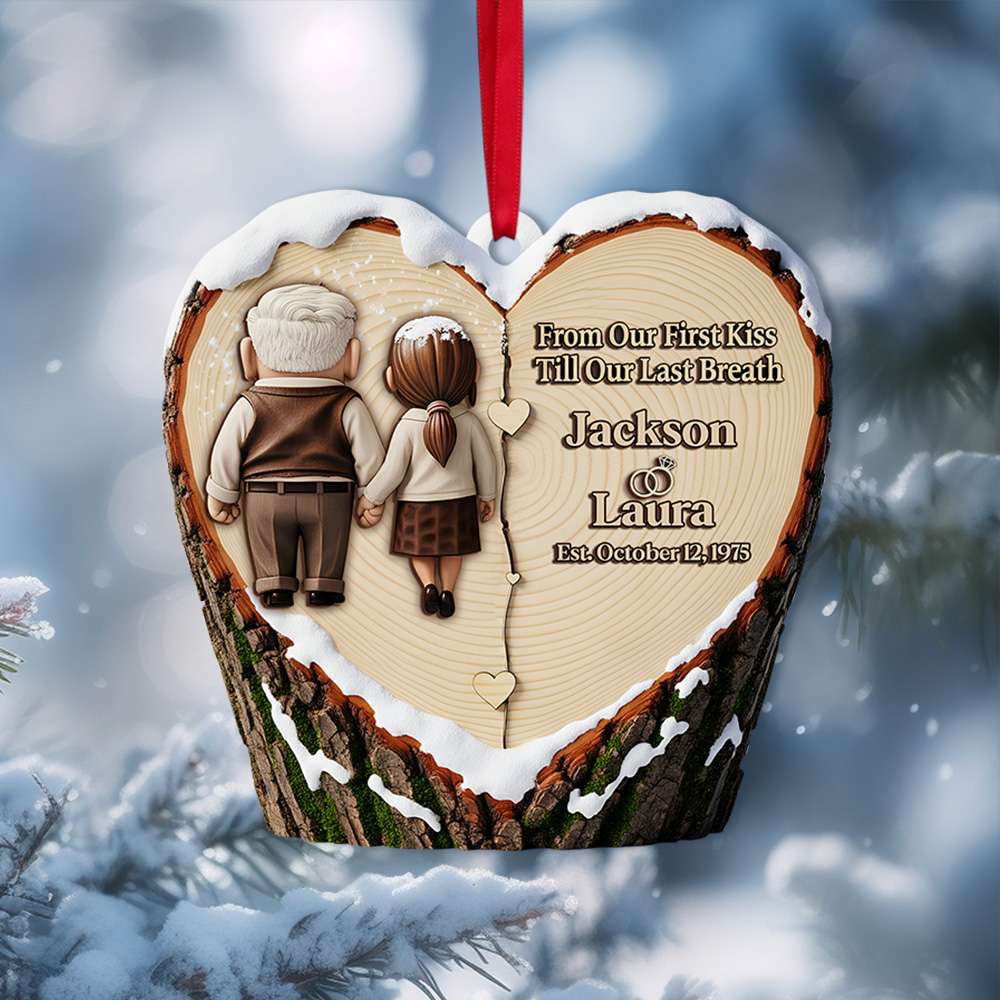 Holding Hands Old Couple Ornament - Personalized Christmas Anniversary Gifts For Couple 01OHLU110825-Homacus