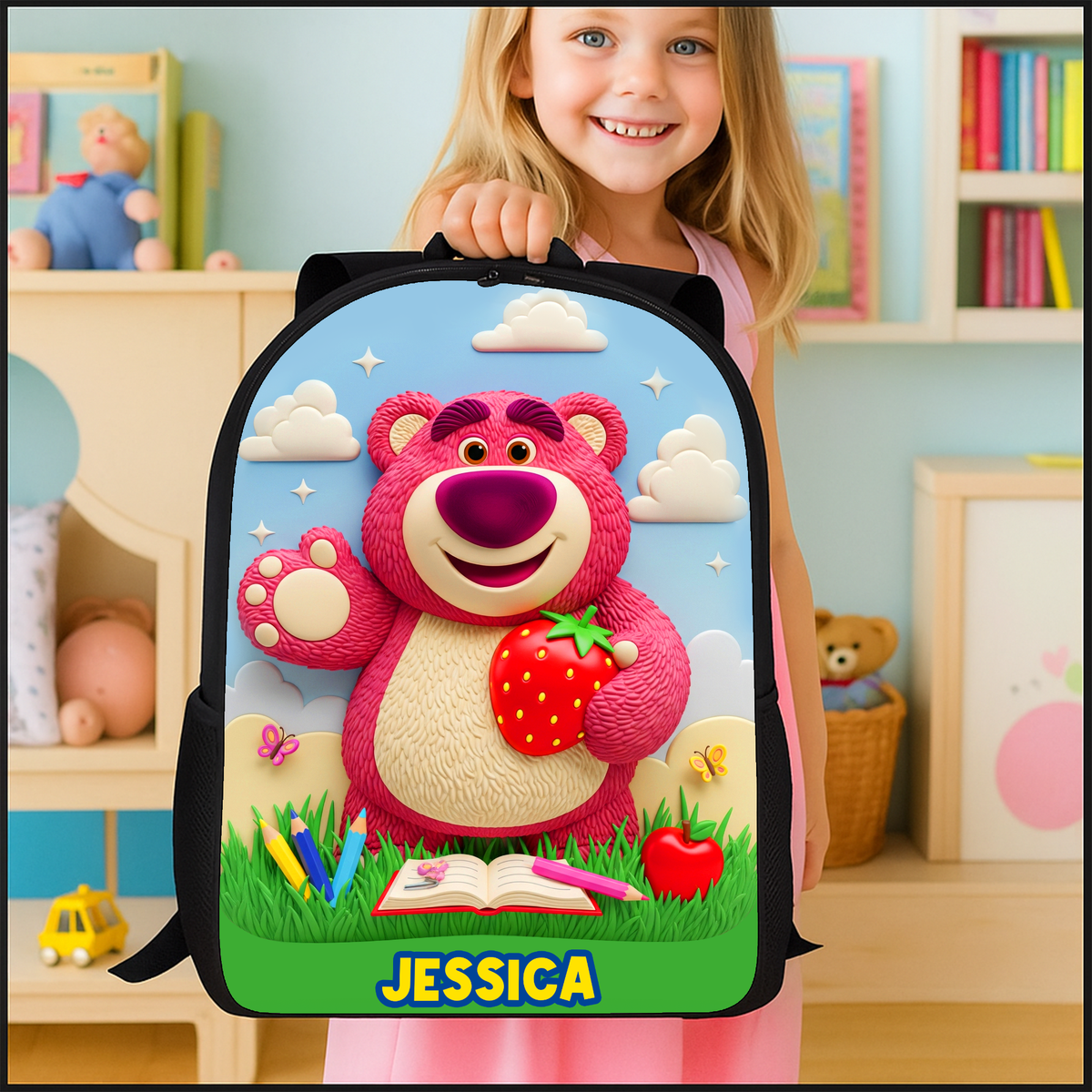 Cute Character School Bag - Personalized Gifts For Kids 03pglu040825-Homacus