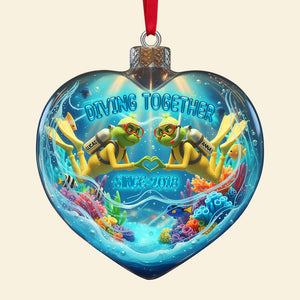 Green Scuba Diving Couple Ornament - Personalized Gifts For Scuba Diving Couple 01qhtn260925-Homacus