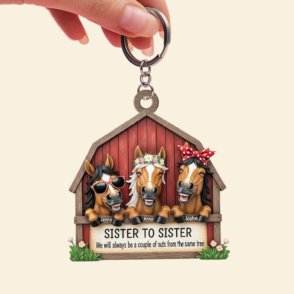 Funny Horse Gang Keychain - Personalized Gifts For Sisters 03qhtn300525-Homacus