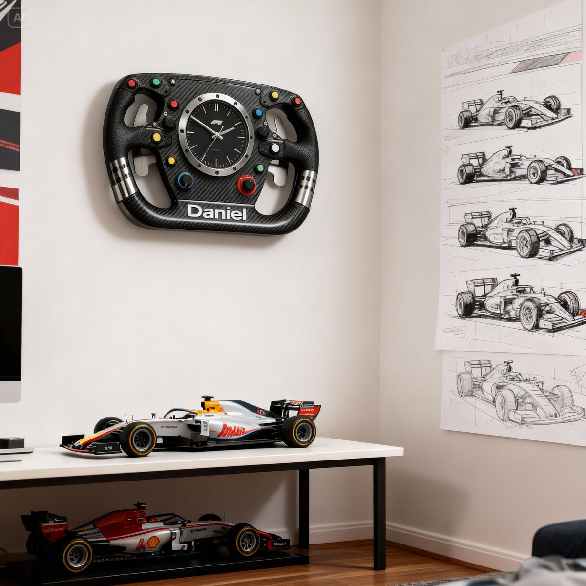 Steering Wheel Acrylic Hanging Wall Clock - Personalized Gifts For Speed Lovers 03kilu241225-Homacus