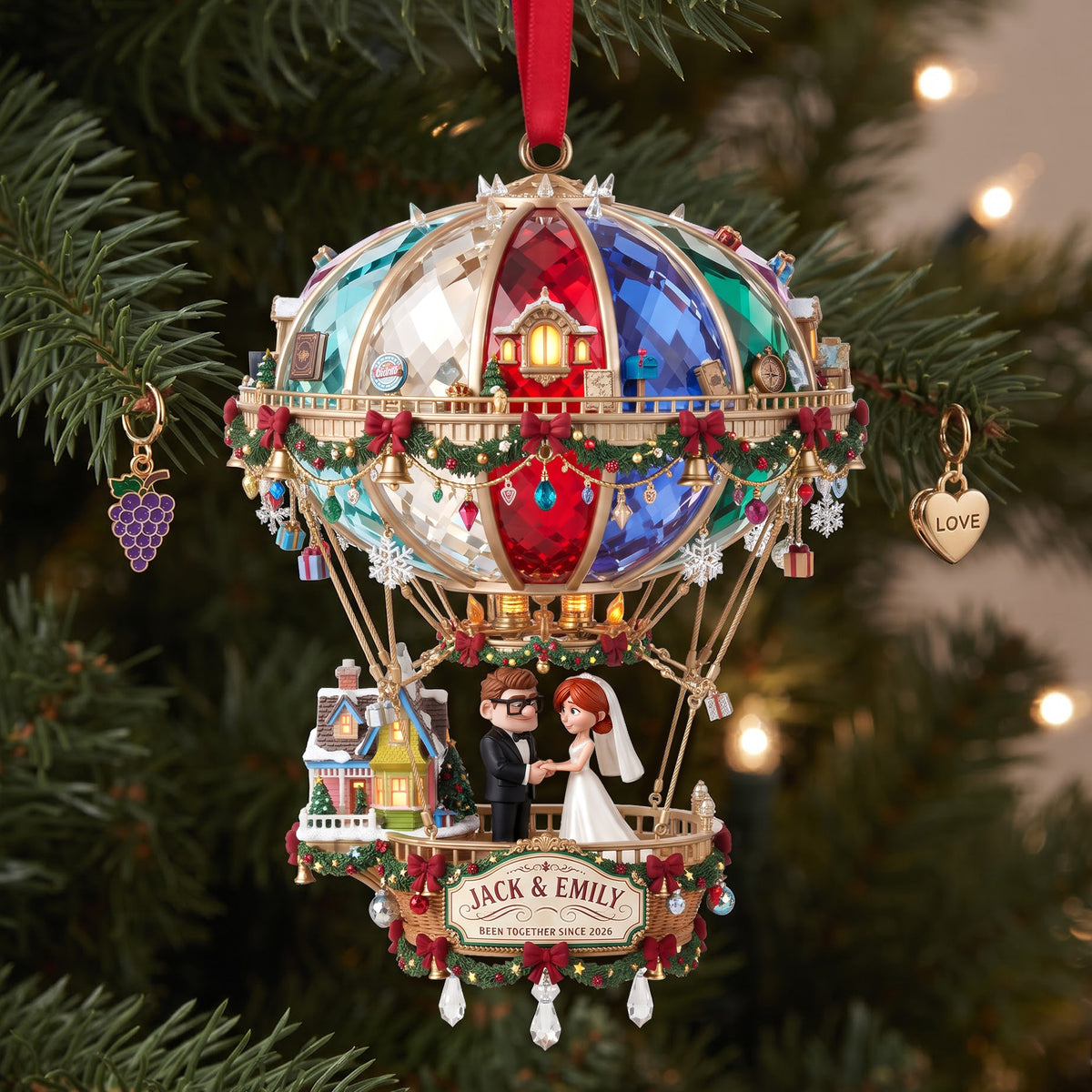 Couple Wedding Acrylic Ornament, Personalized Gifts For Couple 04HALU010926