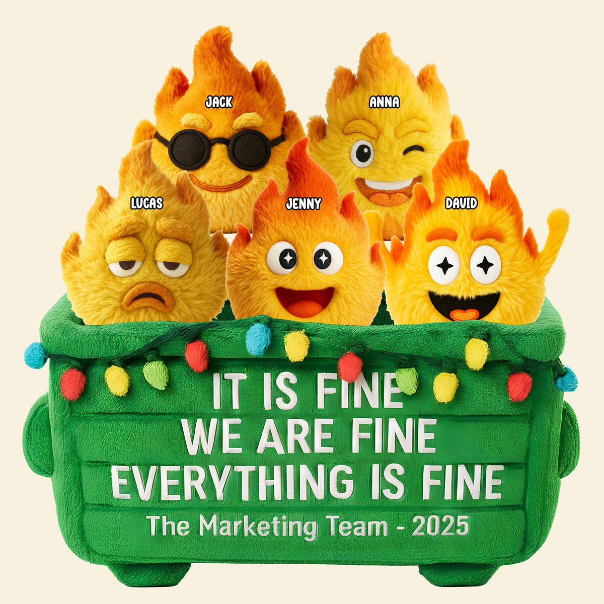 Personalized Funny Gifts For Coworkers Dumpster Fire Shaped Pillow 03natn151125-Homacus