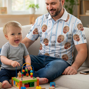 Custom Photo Adorable Baby Dad Polo Shirt, Personalized Gifts For Dad & Grandpa 04qhqn080526-Homacus