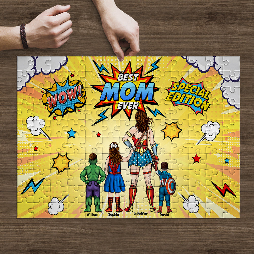 Personalized Gifts For Mom Jigsaw Puzzle Mother's Day Super Mom 01ACQN280325PA-Homacus