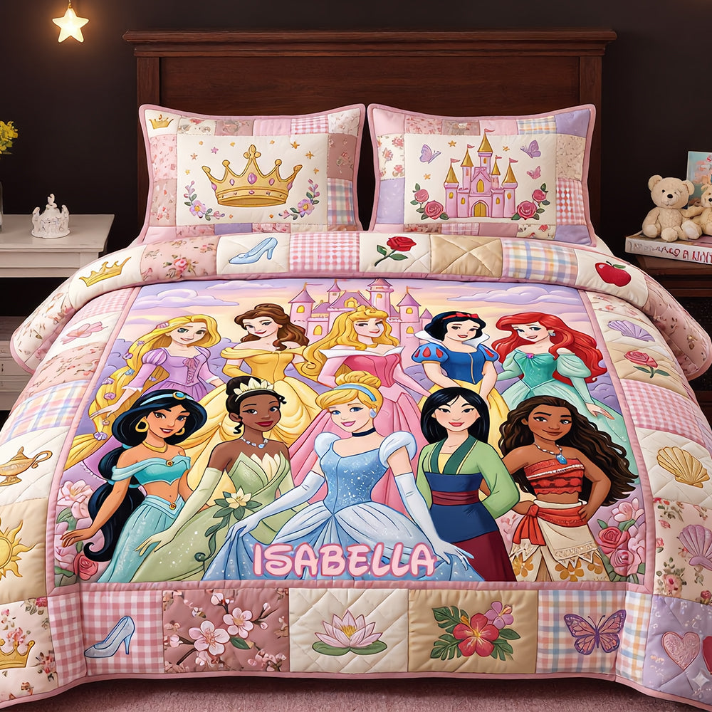 Lovely Fairy Tale Princesses Quilt Bedding Set - Personalized Christmas Gifts 05nadt171026