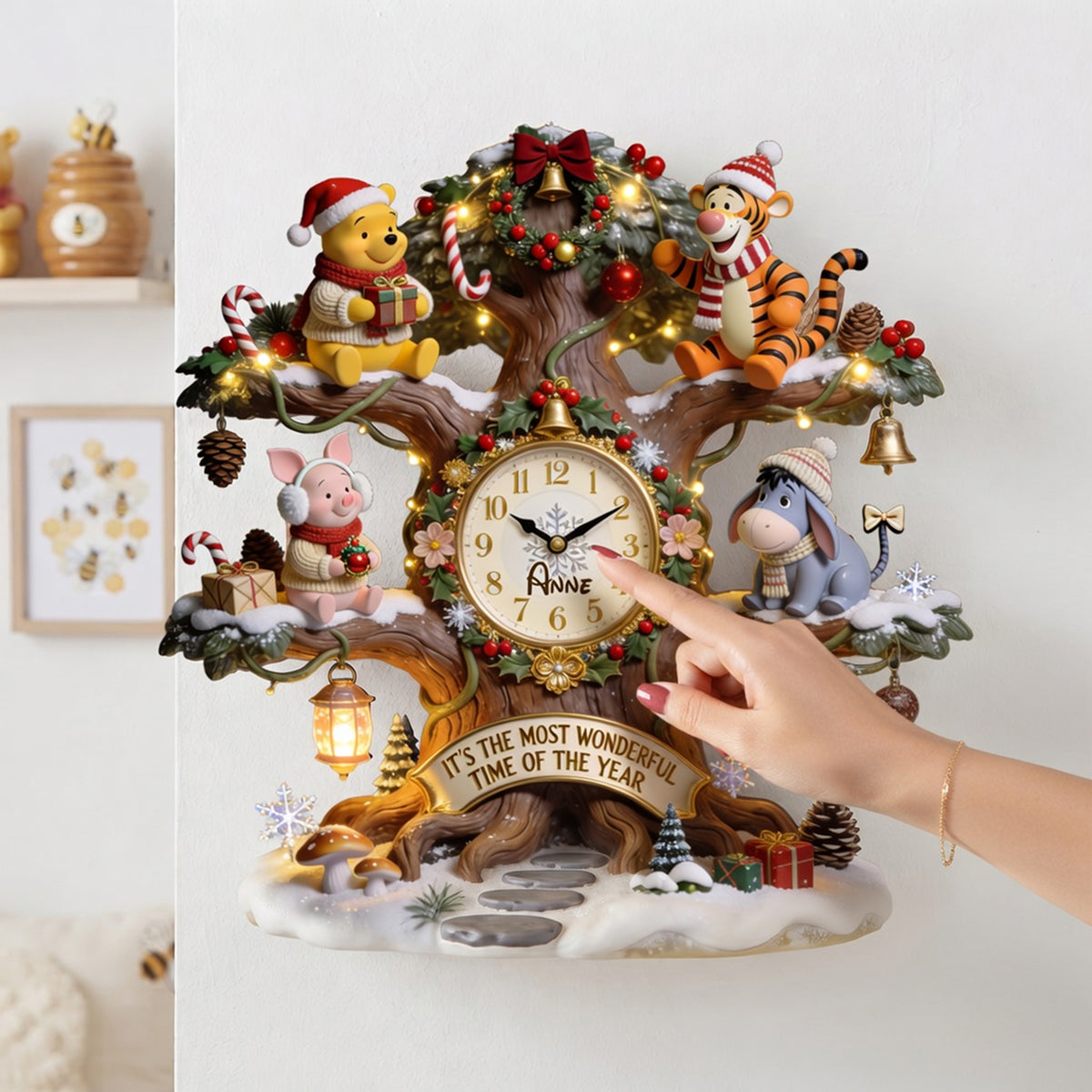 Cozy Winter Tree Acrylic Hanging Wall Clock - Personalized Gifts For Christmas 07pglu050826