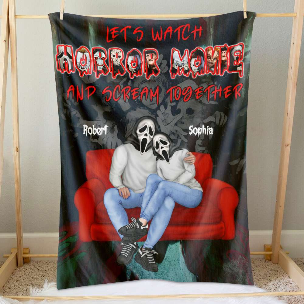 Personalized Gifts For Couple, Horror Couple Blanket 01TODC160724PA-Homacus