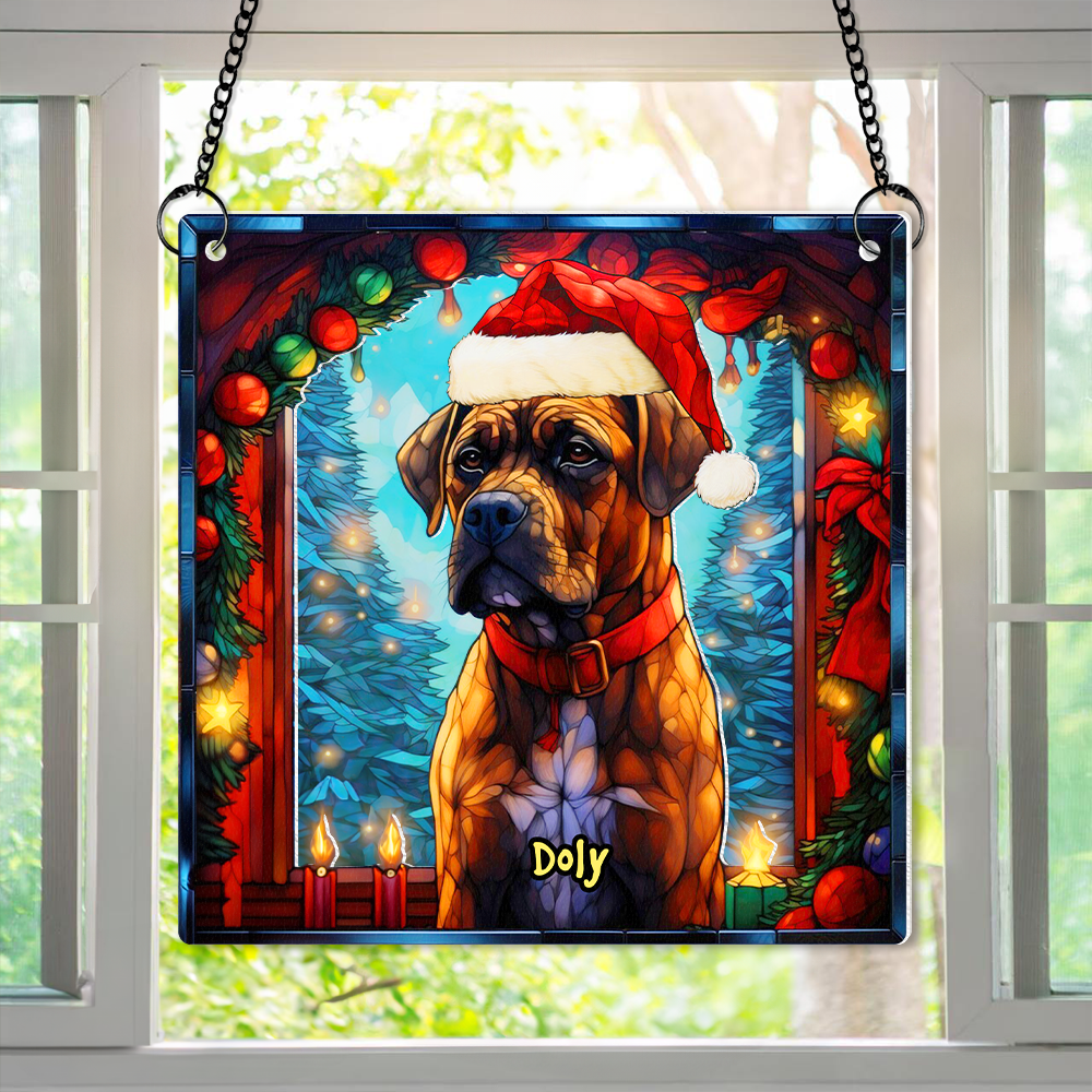 Personalized Christmas Gifts For Dog Lovers Suncatcher Ornament Christmas Boxer 02hupu100924-Homacus