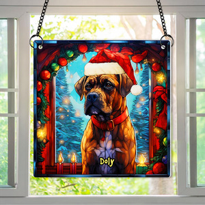 Personalized Christmas Gifts For Dog Lovers Suncatcher Ornament Christmas Boxer 02hupu100924-Homacus