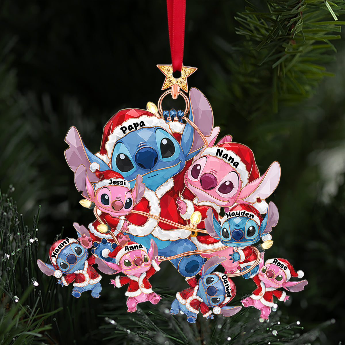 Mischievous Family Tree Ornament - Personalized Gifts For Family 03QHLU220925-Homacus