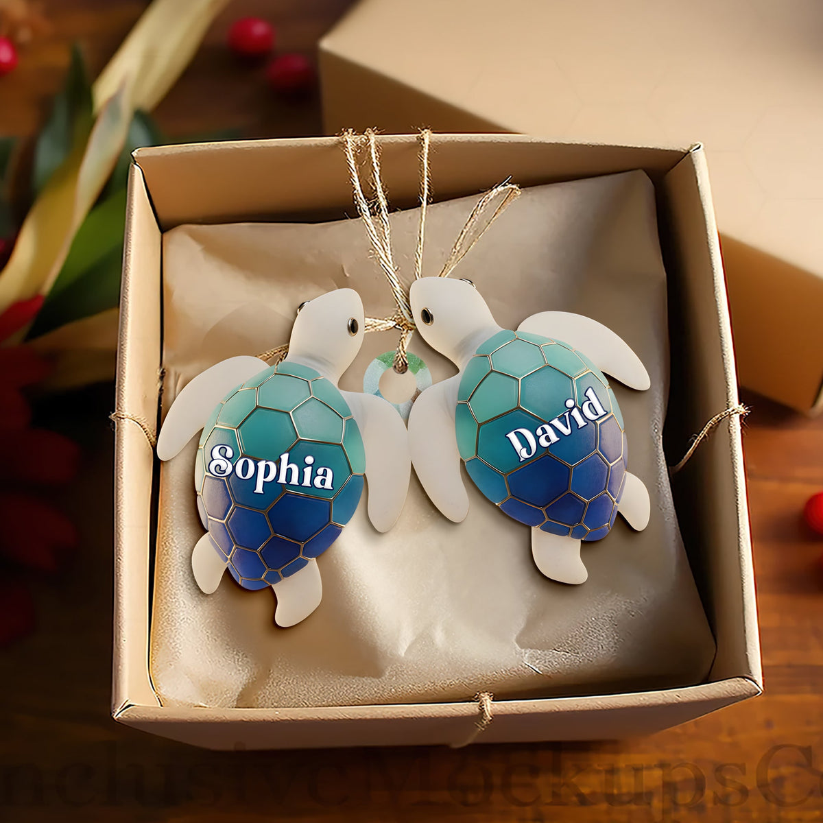 Ocean Turtle Ornament - Personalized Gifts For Couples 07NALU241025-Homacus
