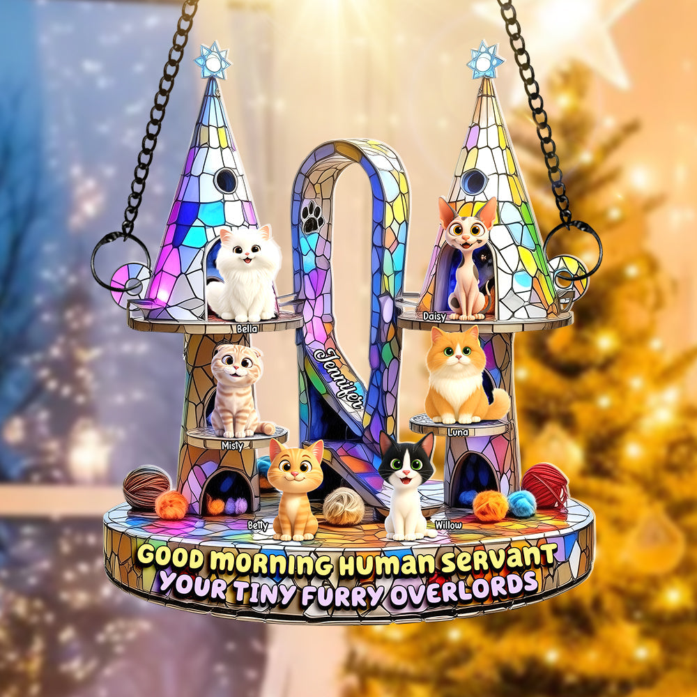 Furry Overlords Suncatcher Ornament - Personalized Christmas Gifts For Cat Lovers 06tgqn290725-Homacus