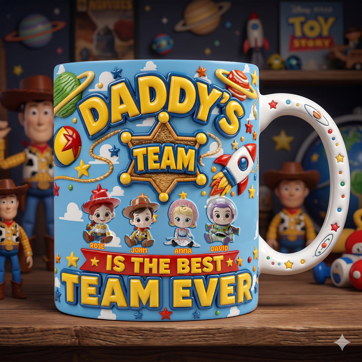 Daddy Best Team Ever Accent Mug - Personalized Gifts For Dads 02palu140526-Homacus