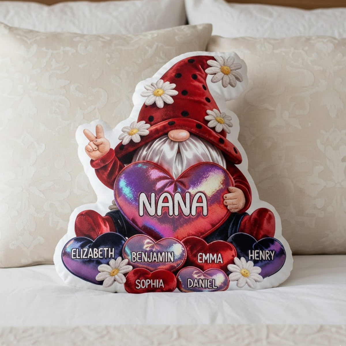 Gnomes Shaped Pillow Personalized Gifts For Grandma 03tgtn030226-Homacus